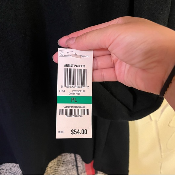 NWT! Style & Co “Dotty Fab” Black Crewneck Sweater - Size Petite Large - Picture 3 of 7